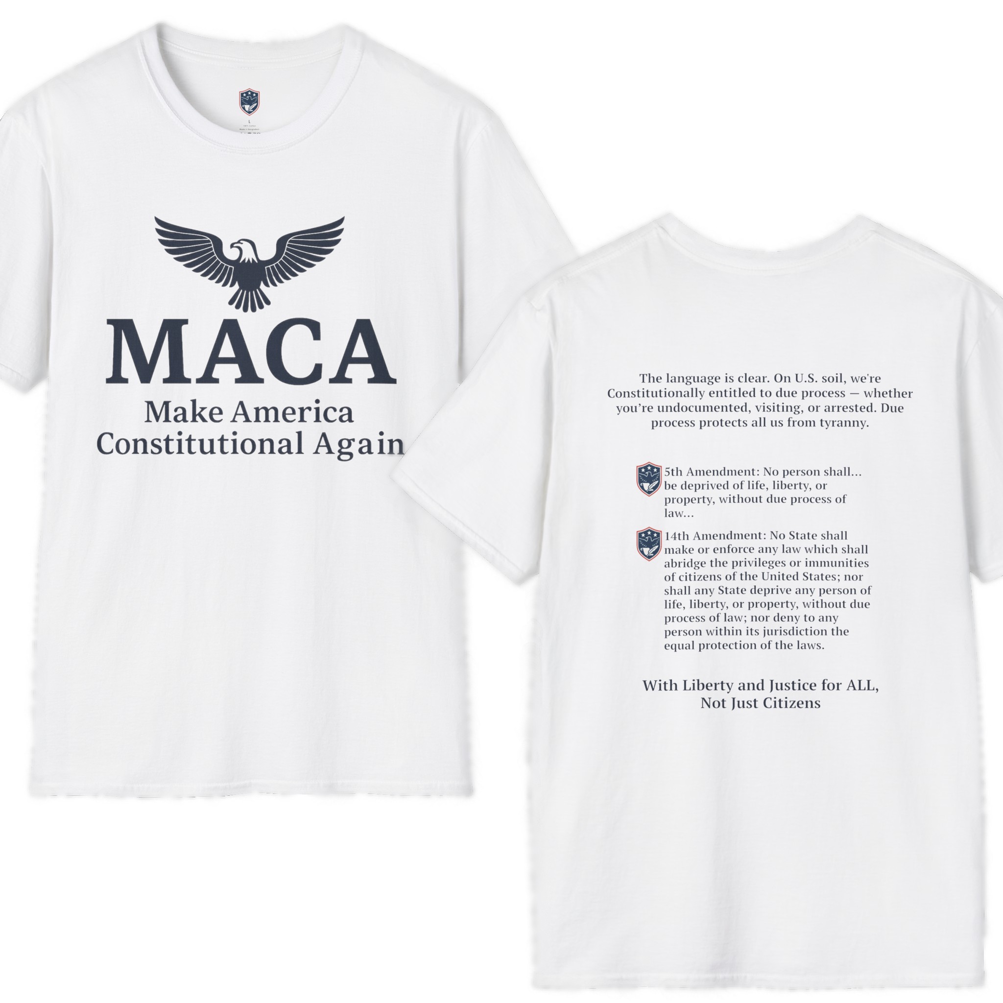 2 sided 5th/14th (eagle) maca (make america constitutional again) unisex t shirt 2 sided 5th/14th (eagle) maca (make america constitutional again) unisex t shirt