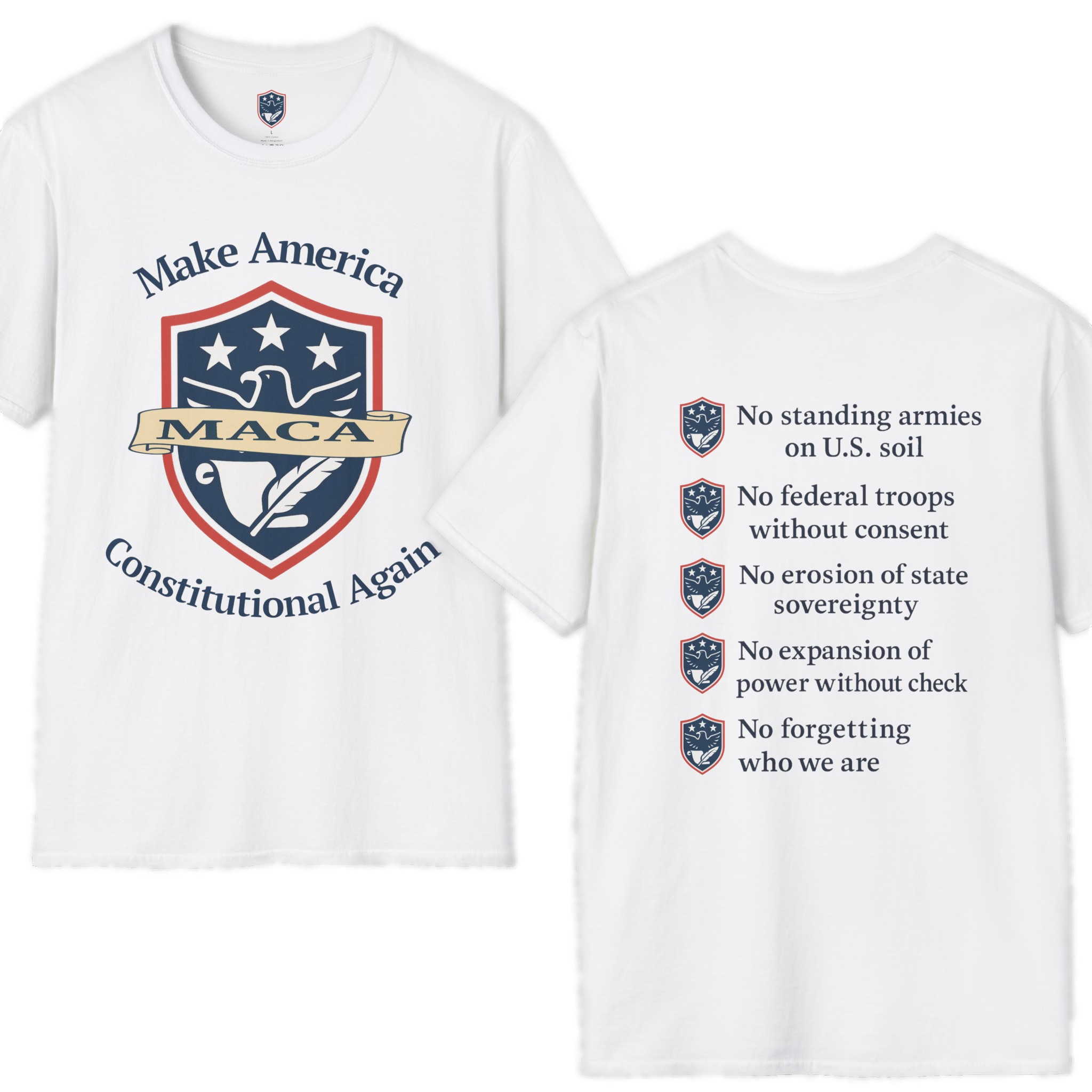 2 sided state sovereignty (crest) maca (make america constitutional again) unisex t shirt 2 sided state sovereignty (crest) maca (make america constitutional again) unisex t shirt