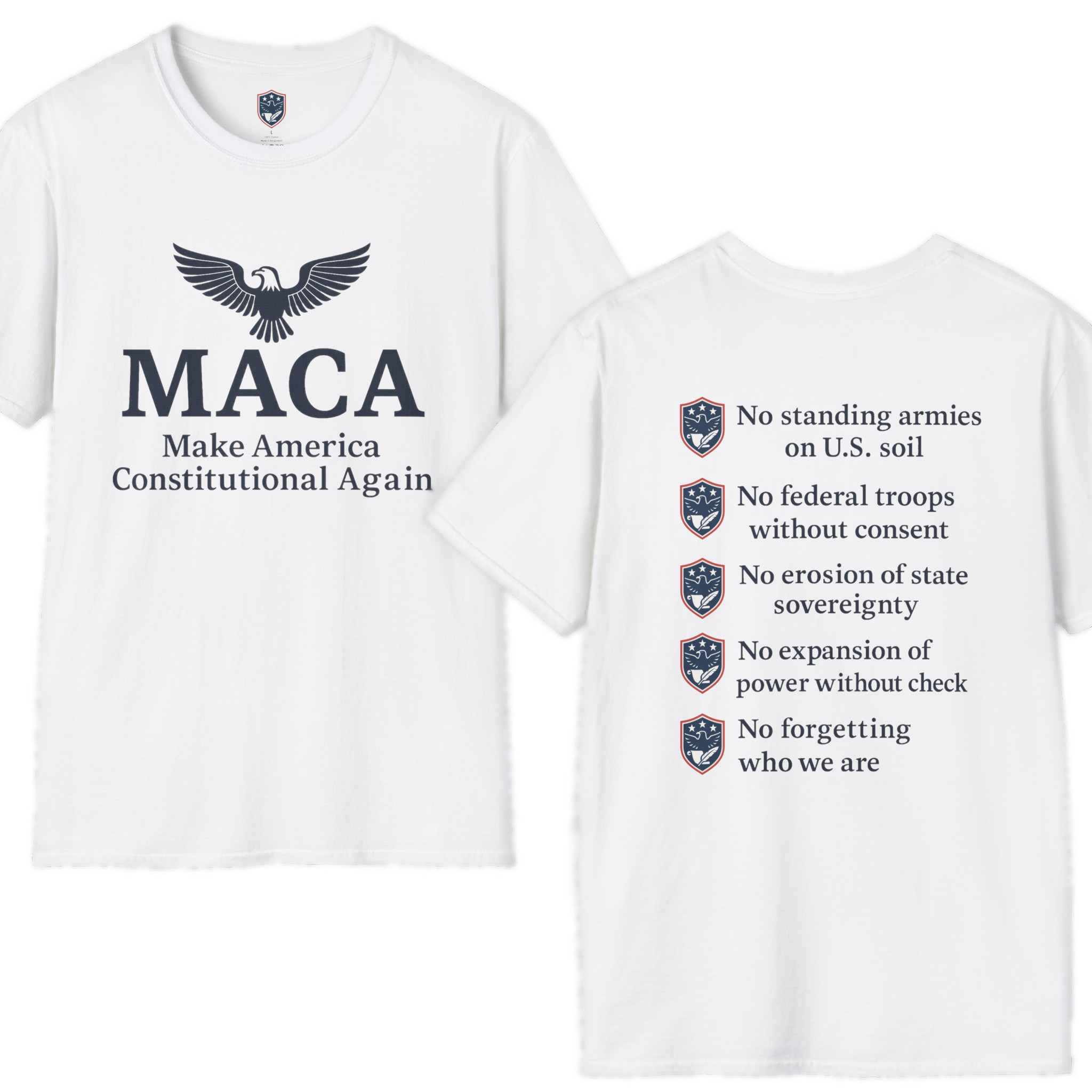 2 sided state sovereignty (eagle) maca (make america constitutional again) unisex t shirt 2 sided state sovereignty (eagle) maca (make america constitutional again) unisex t shirt