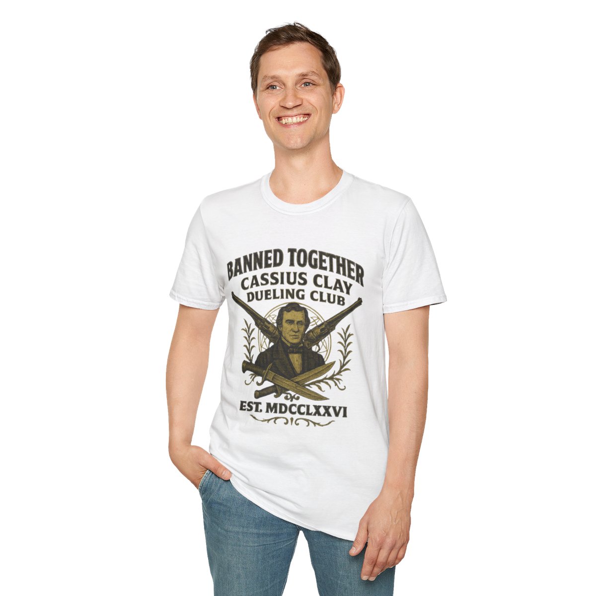 cassius clay: dueling club (white) banned together unisex t shirt cassius clay: dueling club (white) banned together unisex t shirt