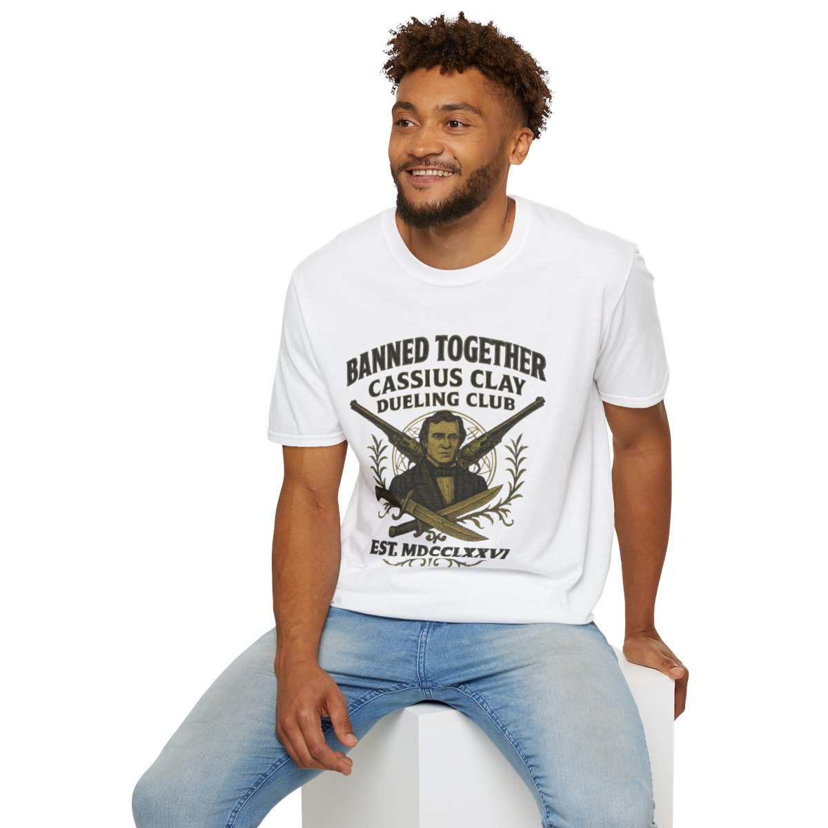 cassius clay: dueling club (white) banned together unisex t shirt cassius clay: dueling club (white) banned together unisex t shirt